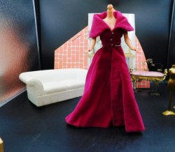 993  1963-64  BARBIE DOLL SOPHISTICATED LADY VELVET EVENING COAT, PINK GOWN DUO OUTFITS
